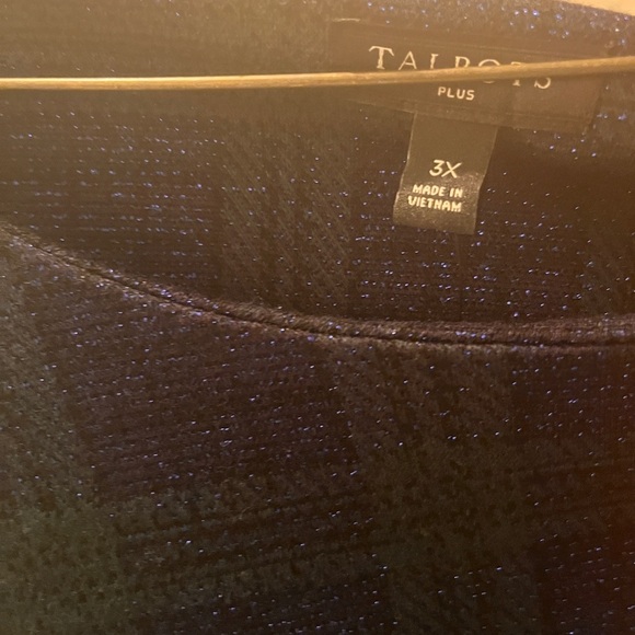 Navy Plaid  top with Gold Zipper Accent - Picture 11 of 12